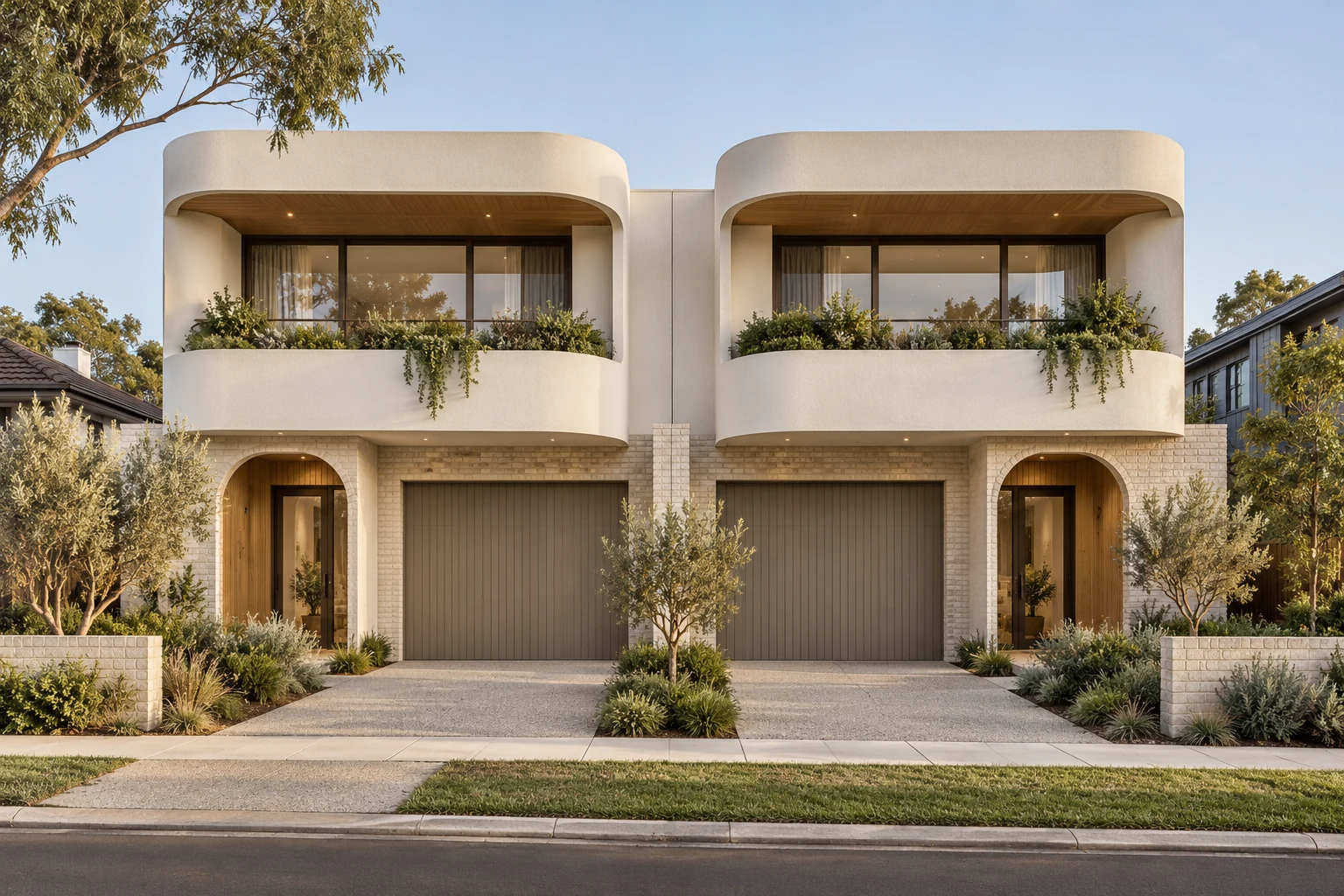 Curved modern duplex design inspiration